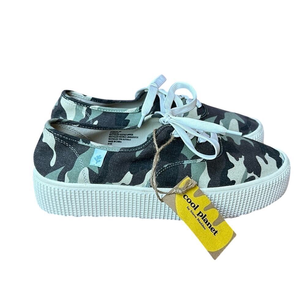 Cool Planet by Steve Madden Stream Camo Platform Sneakers Women’s 9 Green NWOT